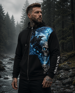 Sweat à capuche zippé KRKN’INK –  Viking Tattoo