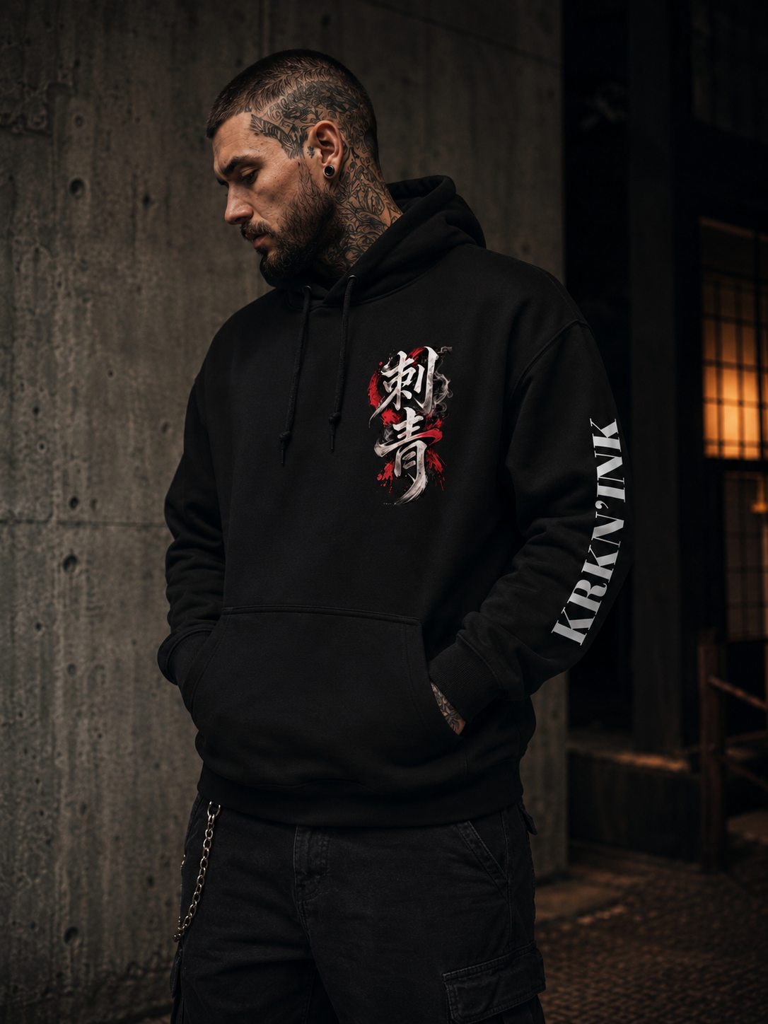 Sweat à capuche KRKN’INK – Crimson Samurai