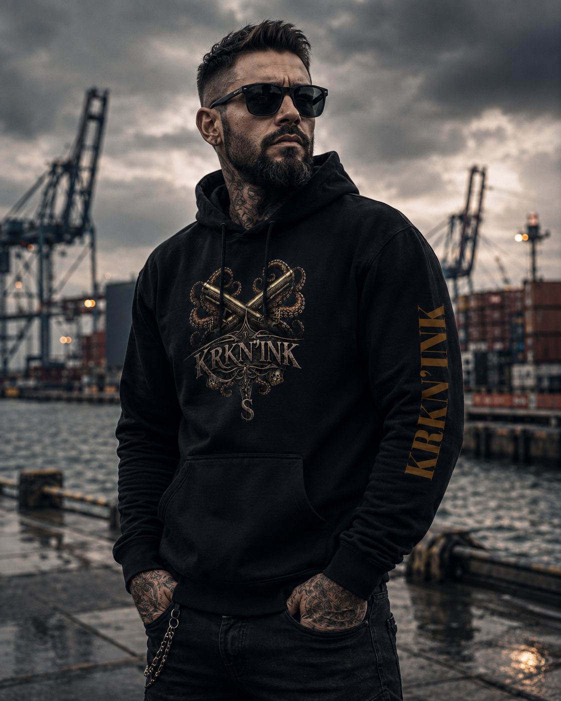 Sweat à capuche KRKN’INK – Pirate Tattoo
