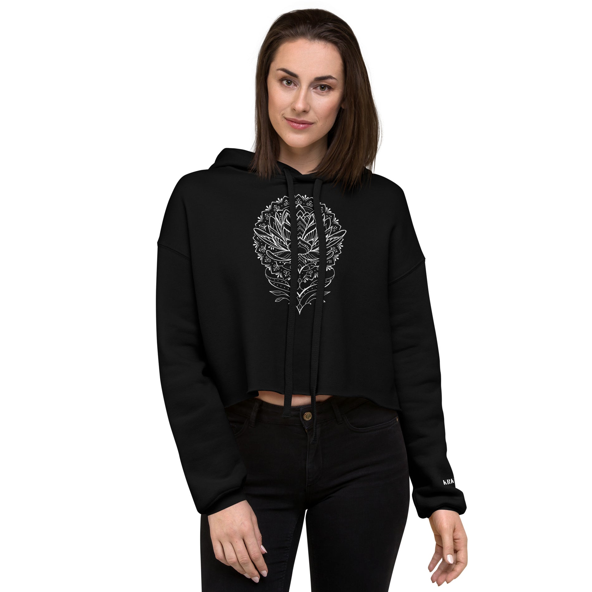 Sweat crop-top femme KRKN’INK Signature Mandala avec design tattoo graphique