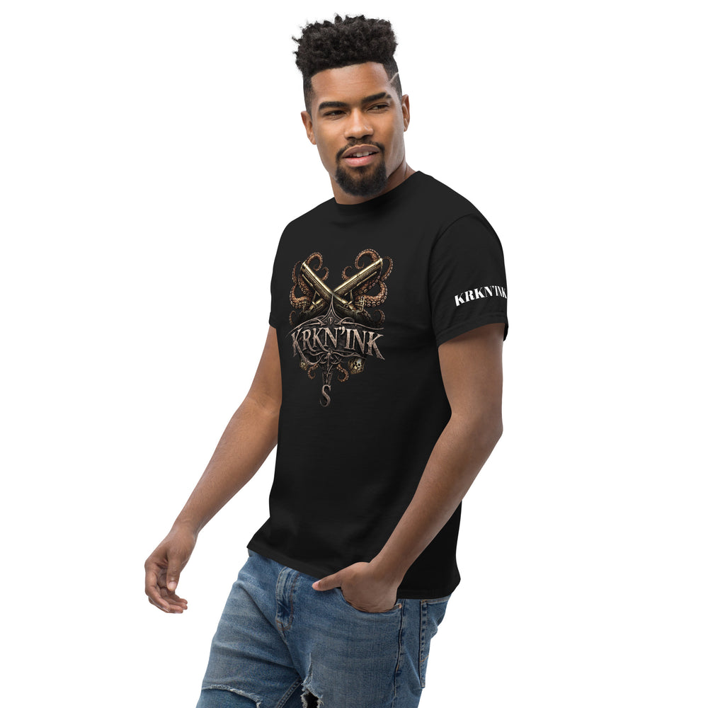 T-shirt KRKN’INK Signature Pirate Tattoo avec kraken, crâne et univers pirate