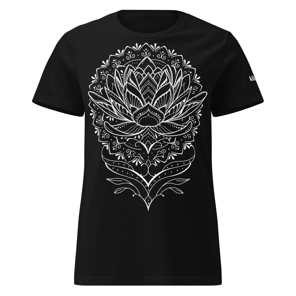 T-shirt femme KRKN’INK Mandala Ink avec design tattoo mandala noir et graphique