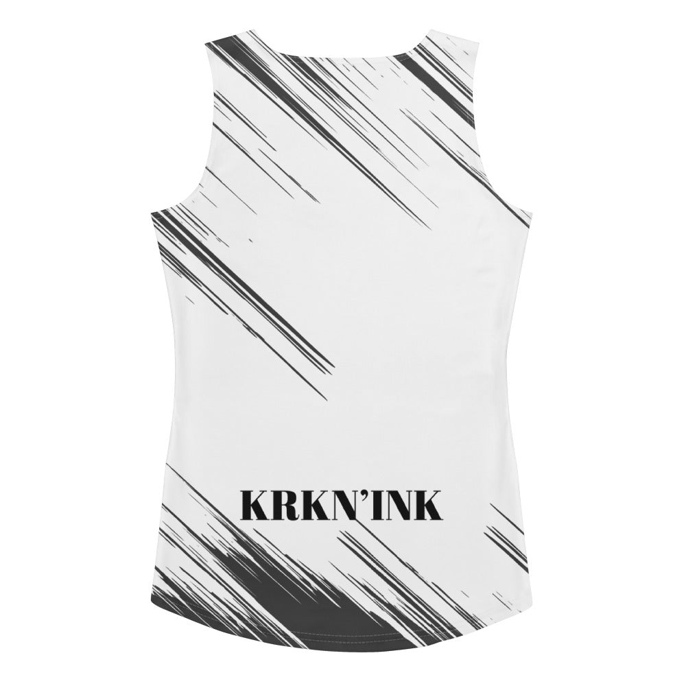 Débardeur Femme KRKN’INK – Roses Tattoo Noir & Blanc