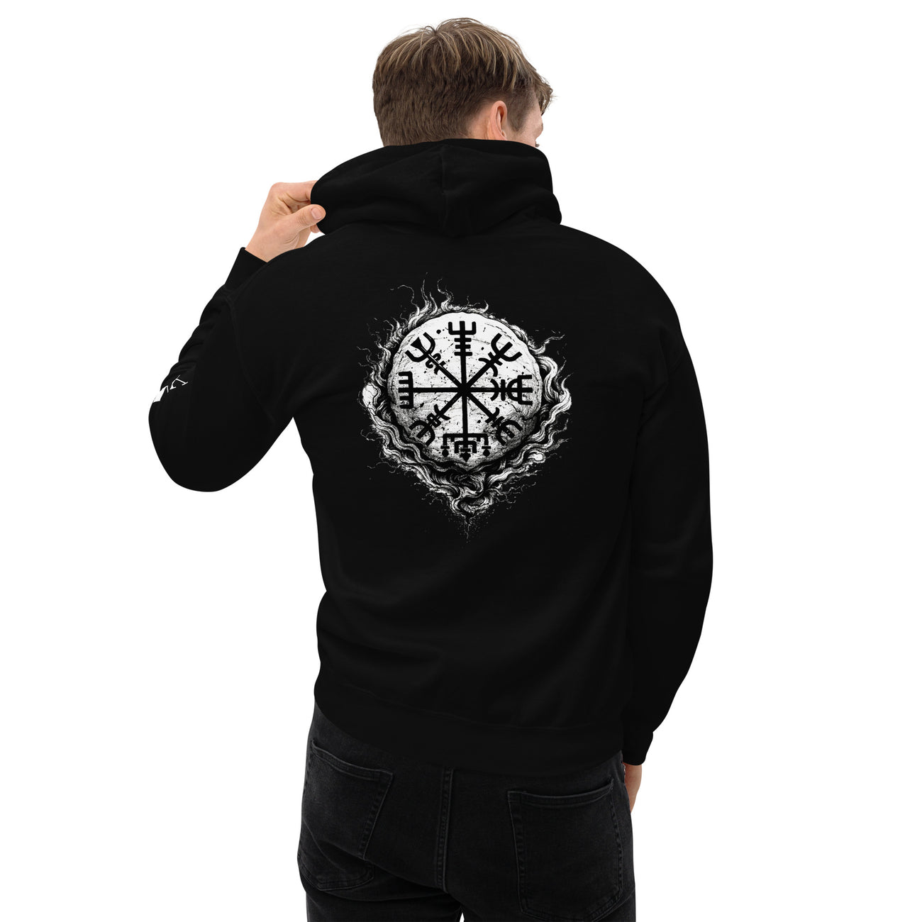 Sweat à capuche KRKN’INK – Vegvísir Rune Collar / Viking Edition